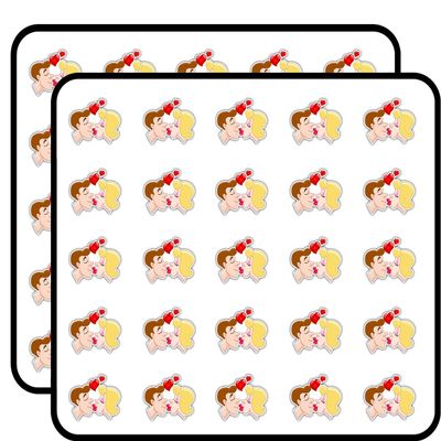 Kissing Couple Funny Cartoon Sticker for Scrapbooking Waterproof Vinyl Stickers for Water Bottle, Laptop & Phone Case 50 Pack