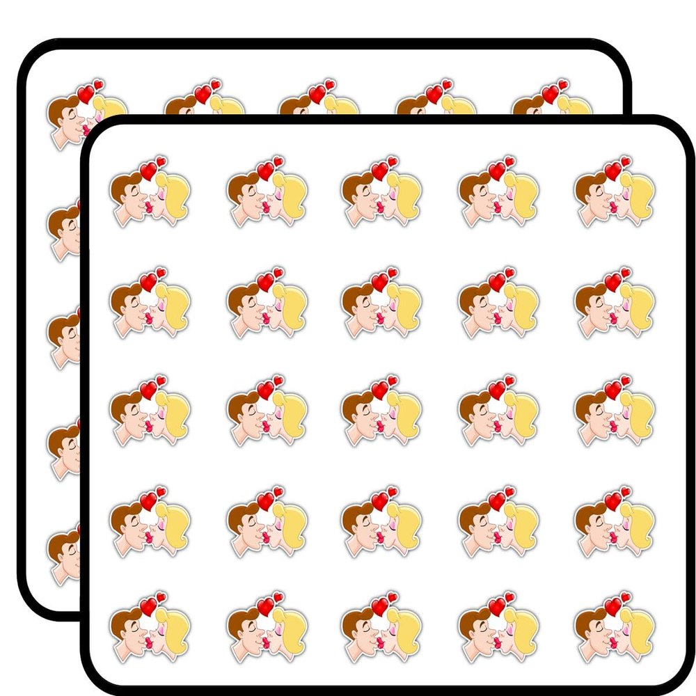 Kissing Couple Funny Cartoon Sticker for Scrapbooking Waterproof Vinyl Stickers for Water Bottle, Laptop & Phone Case 50 Pack