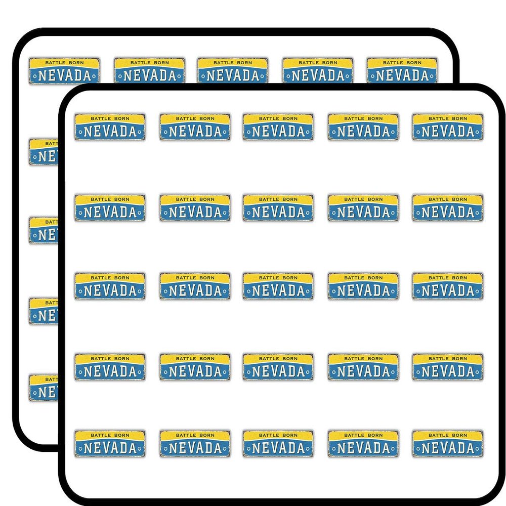 Nevada Grunge Retro Travel Tin Sign Art Decorative Scrapbooking Sticker Waterproof Vinyl Stickers for Water Bottle, Laptop & Phone Case 50 Pack