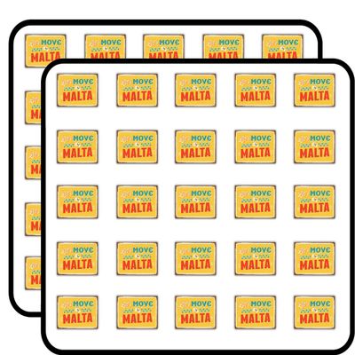 Let's Move to Malta Vintage Travel Label Art Decorative Scrapbooking Sticker Waterproof Vinyl Stickers for Water Bottle, Laptop & Phone Case 50 Pack