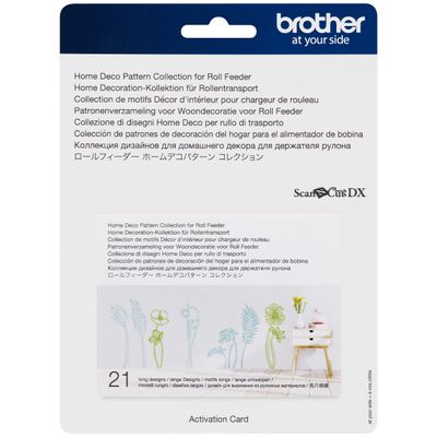 Brother ScanNCut DX Home Deco Pattern Collection for Roll Feeder CADXRFDP02, Includes 21 Designs with Tropical Plants, Flowers, Frames and More, Make Vinyl Wall Decals up to 6' Long, White