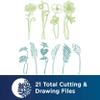 Brother ScanNCut DX Home Deco Pattern Collection for Roll Feeder CADXRFDP02, Includes 21 Designs with Tropical Plants, Flowers, Frames and More, Make Vinyl Wall Decals up to 6' Long, White view 2