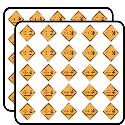 Funny Traffic Sign Archery Field Sticker for Scrapbooking Waterproof Vinyl Stickers for Water Bottle, Laptop & Phone Case 50 Pack