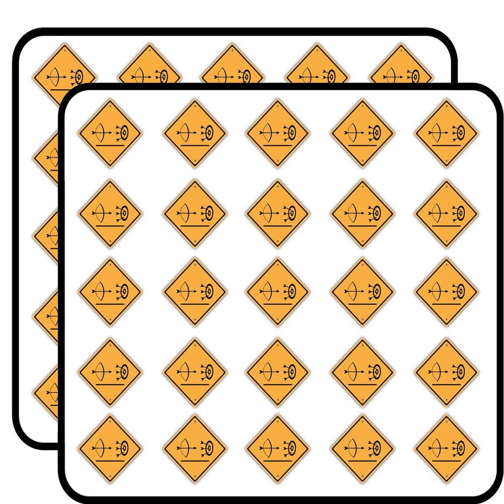 Funny Traffic Sign Archery Field Sticker for Scrapbooking Waterproof Vinyl Stickers for Water Bottle, Laptop & Phone Case 50 Pack