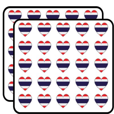Thailand Heart Flag Sticker for Scrapbooking Waterproof Vinyl Stickers for Water Bottle, Laptop & Phone Case 50 Pack