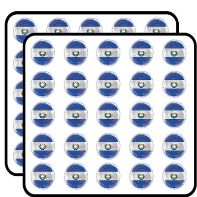 El Salvador Grunge Flag Sticker for Scrapbooking Waterproof Vinyl Stickers for Water Bottle, Laptop & Phone Case 50 Pack