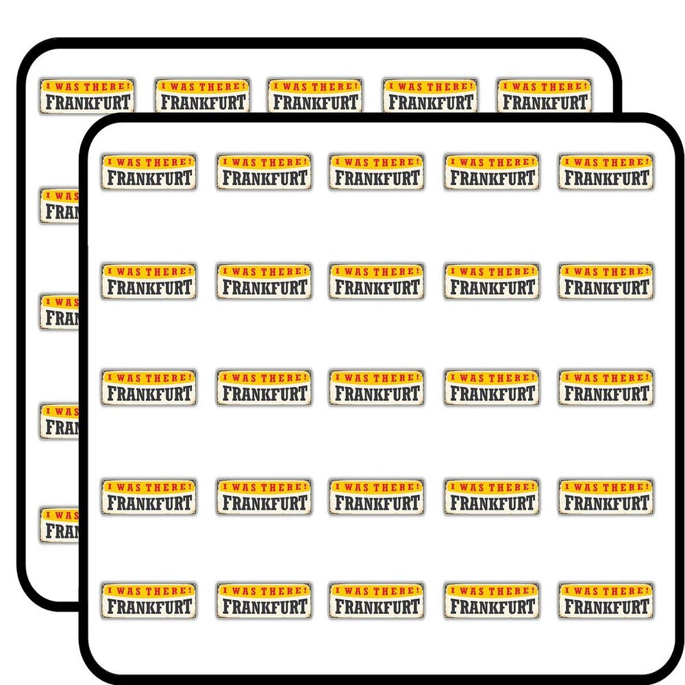 Frankfurt Retro Travel Tin Sign Art Decorative Scrapbooking Sticker Waterproof Vinyl Stickers for Water Bottle, Laptop & Phone Case 50 Pack