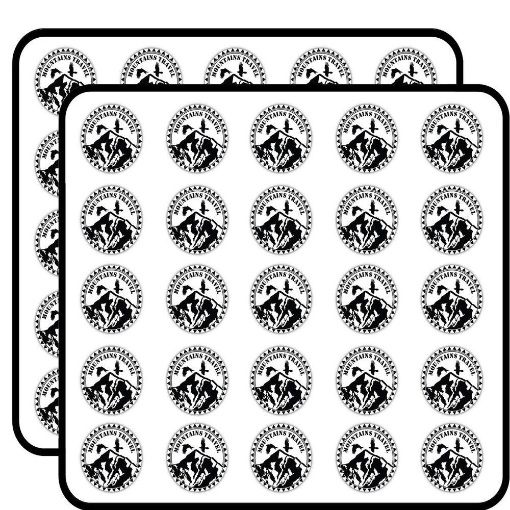 Mountains Travel Label Birds Stamp Sticker for Scrapbooking Waterproof Vinyl Stickers for Water Bottle, Laptop & Phone Case 50 Pack