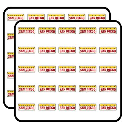 San Diego Retro Travel Tin Sign Art Decorative Scrapbooking Sticker Waterproof Vinyl Stickers for Water Bottle, Laptop & Phone Case 50 Pack