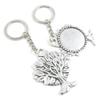 5 PCS Antique Silver Keyrings Keychains Key Ring Chains Tags Clasps V1IS5 Life String Tree Oak Cabochon Blank view 1