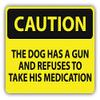 Caution The Dog Has A Gun Sign Warning Sticker for Scrapbooking Waterproof Vinyl Stickers for Water Bottle, Laptop & Phone Case 50 Pack view 2
