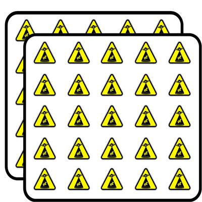 Cow Abduction Warning Sign Funny Humor Sticker for Scrapbooking Waterproof Vinyl Stickers for Water Bottle, Laptop & Phone Case 50 Pack