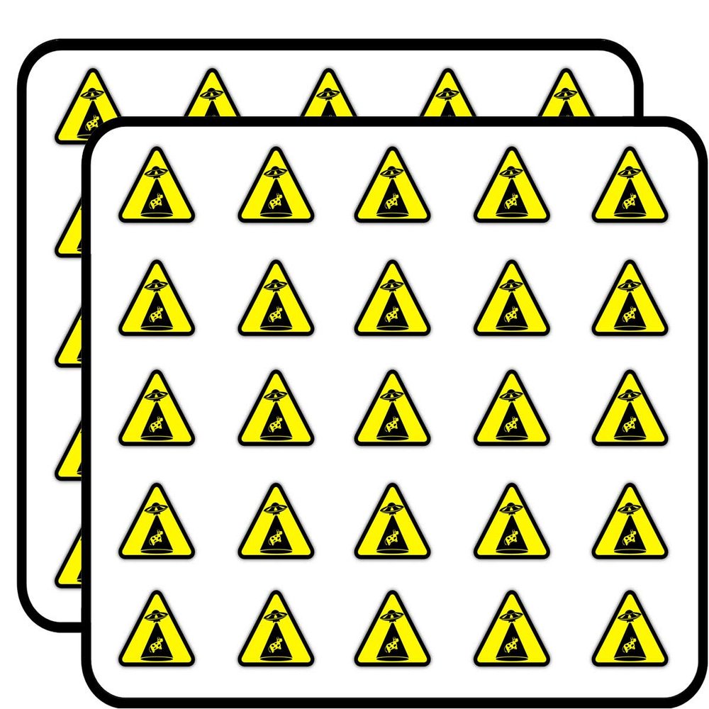Cow Abduction Warning Sign Funny Humor Sticker for Scrapbooking Waterproof Vinyl Stickers for Water Bottle, Laptop & Phone Case 50 Pack