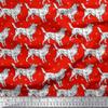 Dog Print - Candy Red - Soimoi Cotton Jersey Knit Fabric, 58" Wide Soft Stretch Printed Fabric by The Yard for T-Shirts, Baby Clothes, Pajamas, Dresses, Leggings & DIY Projects view 1