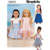 Simplicity Sewing Pattern S8903 18" Doll Clothes, Paper, White, Various view 1