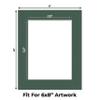 CountryArtHouse Hunter Green Acid Free 8x10 Picture Frame Mats with White Core Bevel Cut for 6x8 Pictures - Fits 8x10 Frame - One Mat view 2