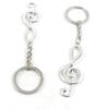 100 PCS Antique Silver Keyrings Keychains Key Ring Chains Tags Clasps V4LH8 Music Musical Note view 1