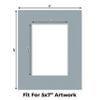 CountryArtHouse Metallic Silver Acid Free 8x10 Picture Frame Mats with White Core Bevel Cut for 5x7 Pictures - Fits 8x10 Frame - One Mat - With Bag & Backing view 2