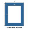 CountryArtHouse Royal Blue Acid Free 8x10 Picture Frame Mats with White Core Bevel Cut for 6x8 Pictures - Fits 8x10 Frame - One Mat view 2