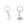 100 PCS Antique Silver Keyrings Keychains Key Ring Chains Tags Clasps M5BC7 Dragonfly view 1