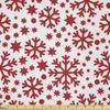 Ambesonne Snowflake Fabric by The Yard, Stars 7 Pointed Stars and Dots Pattern Abstract Motifs New Year Illustration, Microfiber Fabric for Arts and Crafts Textiles & Decor, 2 Yards, White Red view 1