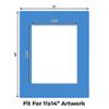 CountryArtHouse Bay Blue Acid Free 16x20 Picture Frame Mats with White Core Bevel Cut for 11x14 Pictures - Fits 16x20 Frame - Pack of 10 Mats view 2