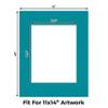 CountryArtHouse Teal Acid Free 16x20 Picture Frame Mats with White Core Bevel Cut for 11x14 Pictures - Fits 16x20 Frame - Pack of 10 Mats - with Bags & Backings view 2
