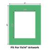 CountryArtHouse Bright Green Acid Free 16x20 Picture Frame Mats with White Core Bevel Cut for 11x14 Pictures - Fits 16x20 Frame - Pack of 10 Mats - with Bags & Backings view 2