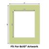 CountryArtHouse 11x14 Precut Picture Frame Mats, White Core Bevel Cut, Acid Free 4-Ply Mat Board Fits 8x10 Photos, Professional Photo Mat Inserts for Frames & Gallery Wall, Pistachio, Pack of 10 view 2