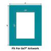 CountryArtHouse Teal Acid Free 8x10 Picture Frame Mats with White Core Bevel Cut for 5x7 Pictures - Fits 8x10 Frame - One Mat - With Bag & Backing view 2