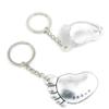 100 PCS Antique Silver Keyrings Keychains Key Ring Chains Tags Clasps Y0TN7 Foot Footprint view 1