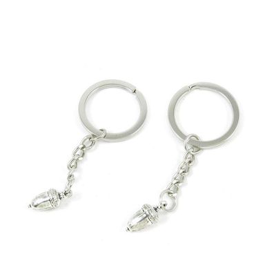 elecmall Charms 20 PCS Antique Silver Keyrings Keychains Key Ring Chains Tags Clasps Z9RJ7 Nuts Acorn Fruit