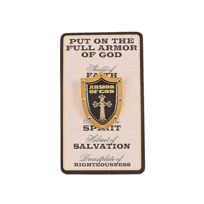 Fun Express Armor Of God Pin On Card - Jewelry - Pins - Pin & Card Sets - VBS 2026 Vacation Bible School Supplies/Decor - 12 Pieces