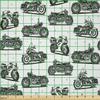 Ambesonne Motorcycle Fabric by The Yard, Retro Motorcycle Drawings of Old-Fashioned and Modern on White Background, Microfiber Fabric for Arts and Crafts Textiles & Decor, 10 Yards, Grey White Black view 2