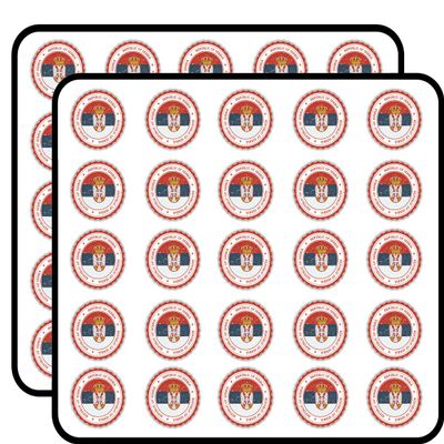 Serbia Flag Grunge Rubber Stamp Decorative Scrapbooking Sticker Waterproof Vinyl Stickers for Water Bottle, Laptop & Phone Case 50 Pack
