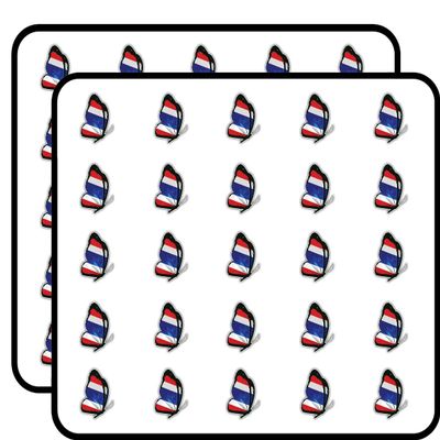 Thailand Butterfly Flag Decorative Scrapbooking Sticker Waterproof Vinyl Stickers for Water Bottle, Laptop & Phone Case 50 Pack