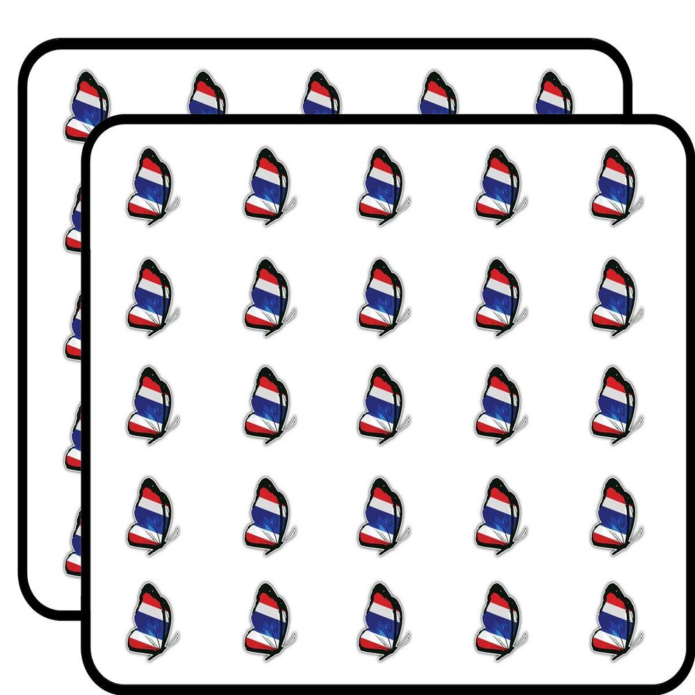 Thailand Butterfly Flag Decorative Scrapbooking Sticker Waterproof Vinyl Stickers for Water Bottle, Laptop & Phone Case 50 Pack