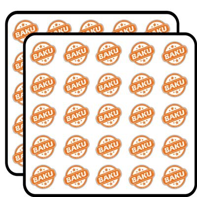 Baku Grunge Rubber Travel Stamp Decorative Scrapbooking Sticker Waterproof Vinyl Stickers for Water Bottle, Laptop & Phone Case 50 Pack