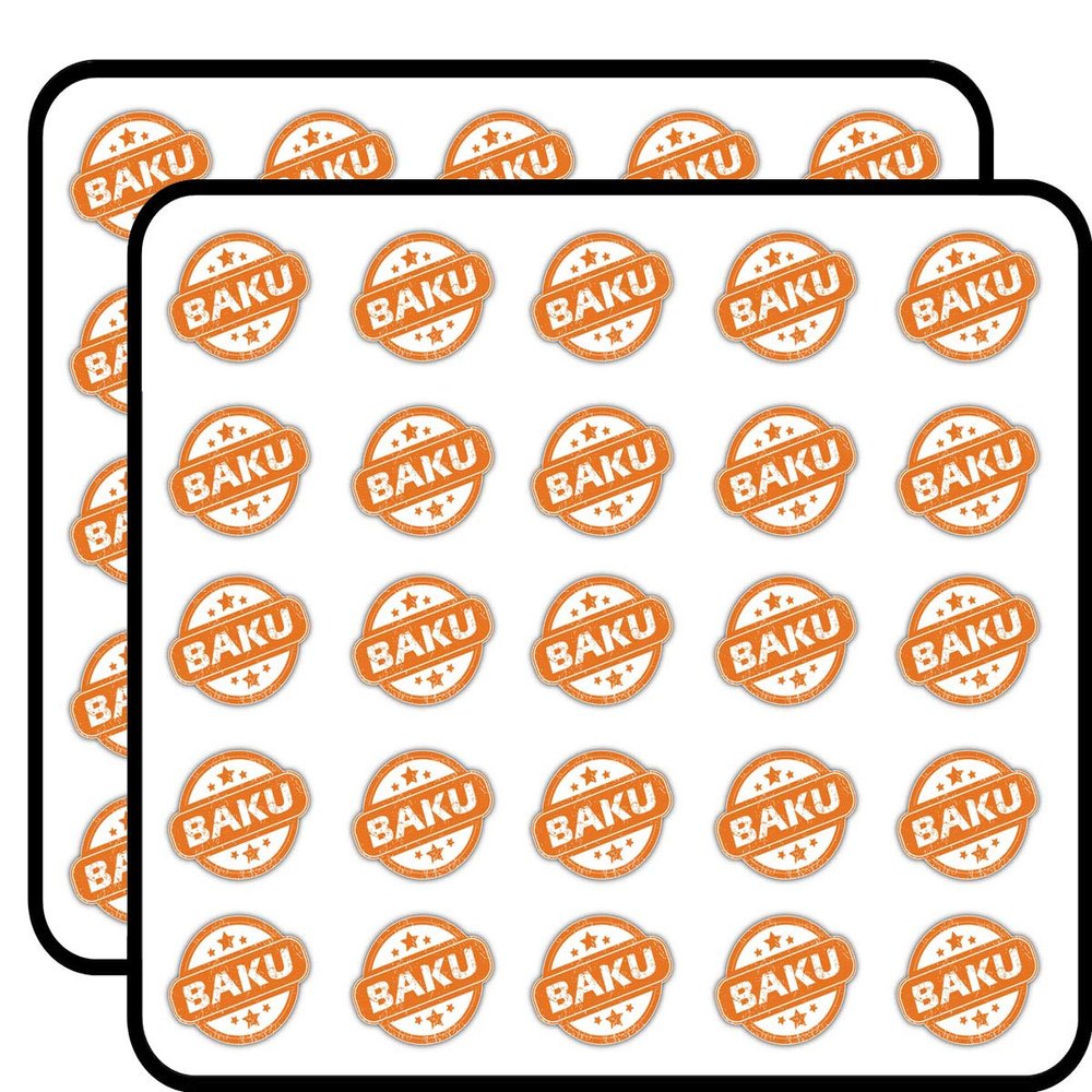 Baku Grunge Rubber Travel Stamp Decorative Scrapbooking Sticker Waterproof Vinyl Stickers for Water Bottle, Laptop & Phone Case 50 Pack