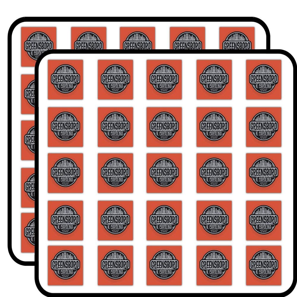 Greensboro City USA Grunge Label Decorative Scrapbooking Sticker Waterproof Vinyl Stickers for Water Bottle, Laptop & Phone Case 50 Pack