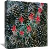 Global Gallery Indian Paintbrush Surrounded by Pine Cones, South Rim, Grand Canyon National Park, Arizona-Canvas Art-16"x12" view 1