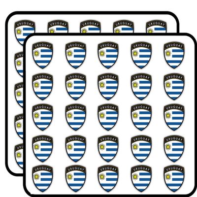 Uruguay Flag Shield Label Decorative Scrapbooking Sticker Waterproof Vinyl Stickers for Water Bottle, Laptop & Phone Case 50 Pack