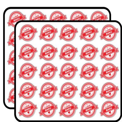 I Love Baku Travel Label Decorative Scrapbooking Sticker Waterproof Vinyl Stickers for Water Bottle, Laptop & Phone Case 50 Pack