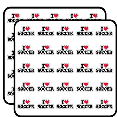 I Love Soccer Decorative Scrapbooking Sticker Waterproof Vinyl Stickers for Water Bottle, Laptop & Phone Case 50 Pack
