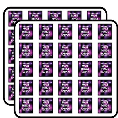Make Things Happen Slogan Decorative Scrapbooking Sticker Waterproof Vinyl Stickers for Water Bottle, Laptop & Phone Case 50 Pack