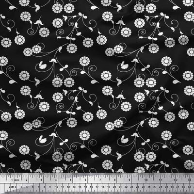 Artistic Print - Black - Soimoi Cotton Jersey Knit Fabric, 58" Wide Soft Stretch Printed Fabric by The Yard for T-Shirts, Baby Clothes, Pajamas, Dresses, Leggings & DIY Projects