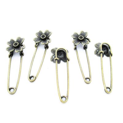 140 PCS Beading Jewelry Making Charms Finding Jewellery Charme Antique Bronze Plated Craft Crafting E8BE6 Lucky Clover Safety Pins Brooch