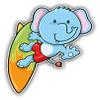 Funny Elephant Surfer Cartoon Decorative Scrapbooking Sticker Waterproof Vinyl Stickers for Water Bottle, Laptop & Phone Case 50 Pack view 2