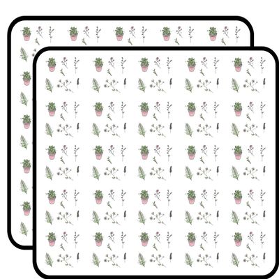 Plants and Flowers Sticker Sheet 50 Pack 1-Inch Retro Stickers for Scrapbooking, Journals, Planners, Laptops, Phones and Water Bottles