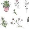 Plants and Flowers Sticker Sheet 50 Pack 1-Inch Retro Stickers for Scrapbooking, Journals, Planners, Laptops, Phones and Water Bottles view 2